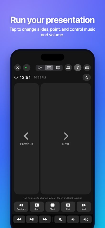 RPad presentation remote screen